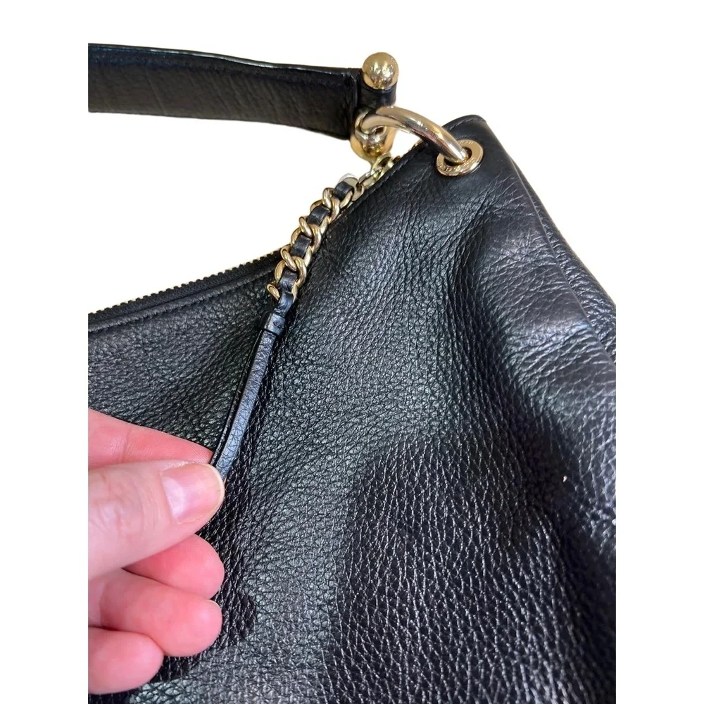 Coach Black F1381-F28966 Hobo Bag Leather Gold Hardware Logo Emblem - Picture 7 of 13